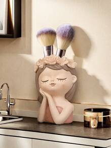 1pc Creative Cute Fairy Pen Holder & Vase Storage Rack, Nordic Style Luxury Fairy Succulent Large Flowerpot Decor For Living Room, Desktop Pen Holder Storage, Home Foyer Vase Decor