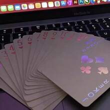 Cartas de póker con dinosaurios de colores, juego de póker personalizado de edición limitada de alta calidad