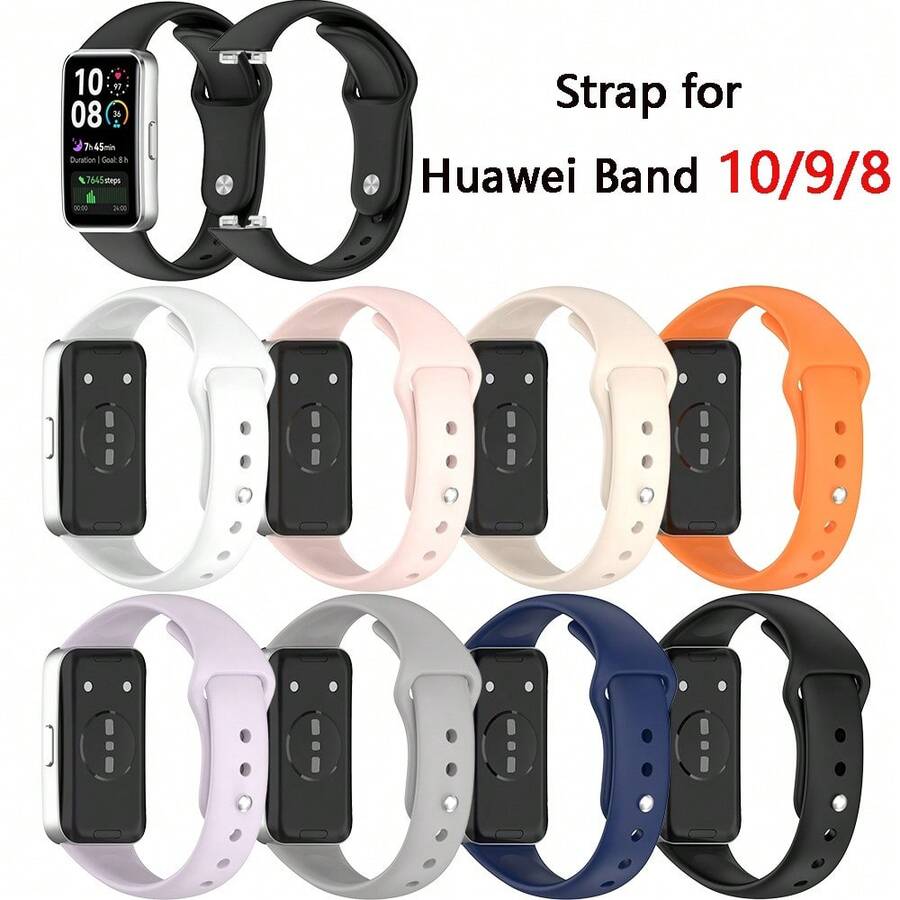 Correa de silicona compatible con Huawei Band 10/9/8, brazalete de metal de repuesto, pulsera compatible con accesorios para el reloj Huawei Band10 - Unitalla - Ver 1