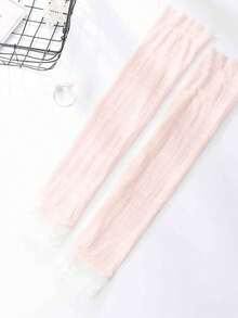 1 双女士户外防晒蕾丝冰丝袖套，公主芭蕾风格，优雅时尚，肘部拼接，多功能防晒透气防紫外线蕾丝袖套，适合夏季