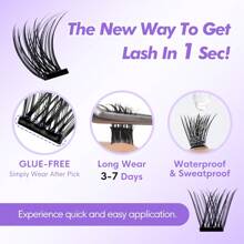 [36Pcs]GENIELASH Glue-Free Cross Eyelash For Beginner Self Adhesive Eyelashes Natural False Eyelashes No Need Glue