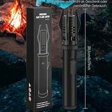 1 Stück/Packung 2 colors(red and blue) flame Torch Jet flame lighter, windproof lighter with safety lock, butane gas refillable lighters, Flame adjustable, long & strong stick lighter for stove, barbecue, crème brulée, grill (shipped without gas butane), 360 degree inverted use - K39-Schwarz - Übersicht 6