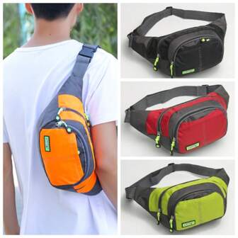 Bolsa de cintura multifuncional para escalada al aire libre, bolsa de viaje casual tipo riñonera para hombres/mujeres, bolsa bandolera/pectoral para dinero/monedas