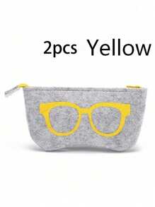 1 stuk chique zachte vilten brillenetui - kleurrijk oogontwerp, draagbare modieuze brillenetui met ritssluiting voor mannen en vrouwen, schattige brillenetui, gender reveal party, perfect voor verjaardagen, bruiloften, feesten, het perfecte cadeau voor collega's, vrienden en familie, terug naar school