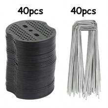 30-50pcs U-Shaped Ground Stakes With 3-Holes Round Washer Lawn Turf Nails Garden Fabric Stakes For Fix Fabrics Control Sheets Patio Tents - Multicolor - View 13