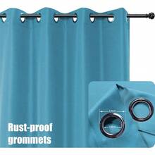 2025Hot-BONZER Waterproof Outdoor Curtains Patio, Premium Thick Privacy Weatherproof Grommet Outside Curtains Porch, Pergola, Cabana, 1 Panel, 54W X 84L Inch, - 藍綠色 - 查看 3