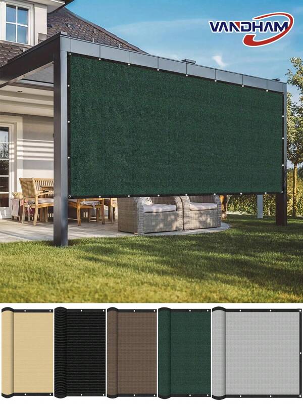 VANDHAM 90% Sunshade Cloth With Buckle Eyelets, Gazebo Sun Shade Canopy For Patio, Outdoor, Garden, Backyard, Available In Multiple Colors