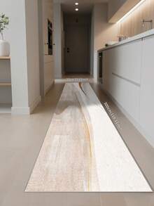 1 块奶油色现代简约风格走廊地毯，850g/平方米水晶天鹅绒矩形，防滑可水洗，适合客厅、厨房、餐厅、办公室等所有季节的家居装饰地毯
