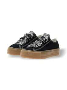 Converse Giày thể thao vải bố cổ cao Chuck All Star Lift Platform Suede Classic Canvas Giày vải bố thời trang Campus Giày cao cổ đơn giản cho nữ A08306C - Đen/Diệc/Nâu nhạt - Xem 2
