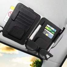Car Sunshade Storage Bag, Sunglasses Holder Suitable For Car Sunshade PU, Car Interior Accessories Storage, Travel Document Holder Suitable For Car Glasses Clip Bag, Card Bag, ID Clip, Ticket, Business Card, Interior Storage Bag