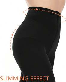 Citystl Opaque Black Tights Women, 80D Tummy Compression Plus Size Tights, Control Top Microfiber Pantyhose Women - Clover Green - View 8
