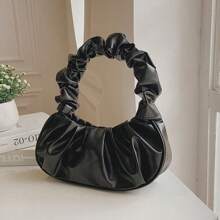 [Bolso de mano elegante] Bolso tipo hobo con pliegues en forma de nube | | Cierre magnético, correa arrugada | Bolso de mujer | Para outfits casuales o de noche | Elegante