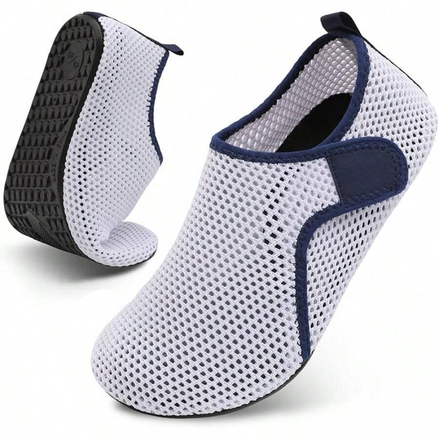 Scurtain Barefoot Shoes Women Men Beach Swim Aqua Socks Summer Quick-Dry Sandals Slippers - Mesh Whitebluelined - 查看 1