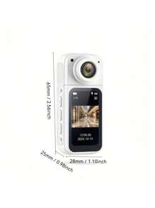 2.7K Ultra HD Fashionable Thumb Camera, Built-In WiFi, 180° Rotating Wide-Angle Lens, 1.47-Inch IPS Display Screen, Loop Recording, Wearable Mini Portable Vlog Camera, Magnetic Design, Suitable For Outdoor Travel, Sports And Fitness, Life Capture, Parent-Youngsters Activities, Adventure Photography