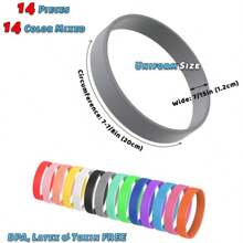 14 Pcs Rubber Bracelets Silicone Bracelet Men Rubber Wristbands 14 Color Mixed