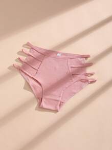 Pantalones triangulares de algodón puro para mujer, ropa interior sexy y hueca, ropa interior femenina cómoda y transpirable, 5 unidades.