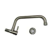 Stainless Steel Kitchen Faucet, Wall-Mounted Single Cold Water Basin Faucet, Suitable For Simple Installation In Home Kitchen, Washing Machine, And Public Facility Sinks