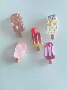 5pcs Refrigerator Magnet Fruit Ice Cream Popsicle Strawberry Watermelon Simulation Food Play Home Decoration DIY Magnet