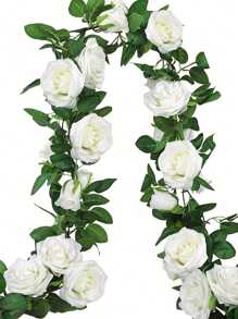 1/2Pcs Silk Rose Vine Wreaths, Artificial Flower Wreaths, Fake Rose Wreaths. Suitable For Spring And Summer Decoration, Mother's Day, Wedding Floral Dining Tables, Cabinet, Desktop, Room Decor, Centerpieces, Restaurant Decor, Home Decor,Table Centerpieces, And Party Decor,Wedding Decor, Living Room Home Decor,And Staircase Decoration.Gift.