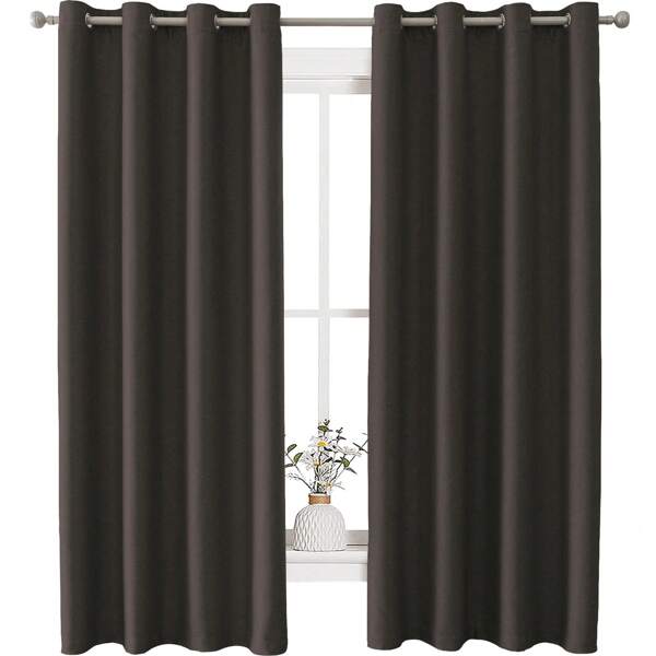 YSTYLE Ystyle Gardinen Blickdicht 2er Set, Curtains Leinenoptik Effekt, Vorhang Verdunklungsvorhänge, Thermovorhang Kälteschutz, Gardinen Mit Ösen, Schallschutz Vorhang