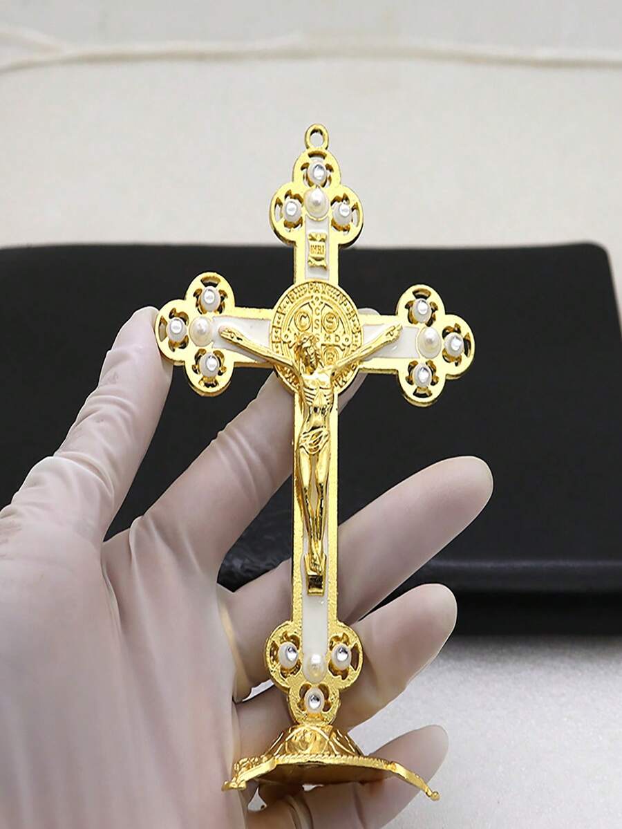 1 bức tượng Chúa Jesus vác thánh giá RORPOIR, Tượng Chúa Jesus bị đóng đinh, Tượng Công giáo trang trí nhà theo đạo Thiên chúa