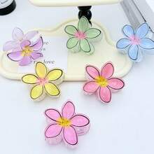 1 件雏菊花和发爪发夹，清新夏日女孩花卉发饰，多功能女士颈背发夹时尚发饰花爪夹 - 彩色 - 查看 1