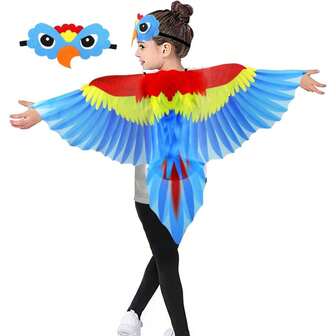 1PC Kids Parrot Eagle Bird Wings Costume Set - Polyester Dress-Up Capes With Headbands For Boys & Girls - Ideal For Children's Day And Themed Parties, And Pretend Play - Party Favors & Gifts