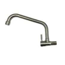 Stainless Steel Kitchen Faucet, Wall-Mounted Single Cold Water Basin Faucet, Suitable For Simple Installation In Home Kitchen, Washing Machine, And Public Facility Sinks