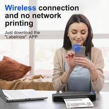 Portable Printers Wireless For Travel, Support 8.8" X 33" US Letter, Bluetooth Thermal Printer Compatible With IOS, Android & Laptop, Inkless Mobile Printer For Office, Home, School