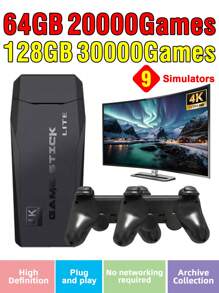 1 Set Of Home Game Console With 30000 Retro Classic Games 9 Simulators Like FC/GBA/PS1 Support Connect To 4K HD TV/Projector With 2 Wireless Controller For Two-Player Game Nostalgic Arcade Joystick Party Gathering Interactive Card-Type Red And White Machine Birthday Gift For Husband And Boyfriend