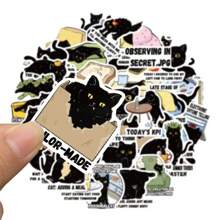 50 Stück schwarze Katzen Aufkleber, süße Katzen Aufkleber, Katzen Aufkleber, süße, lustige Katzen Aufkleber, Cartoon Aufkleber, süße Aufkleber für Wasserflasche, Hydroflask, Gitarre, Gepäck, Handy, Hülle, Laptop, Skateboard, Geschenk, Schulmaterial, Schulanfang