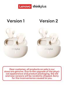 Lenovo 联想 LP19 蓝牙耳机，半入耳式，运动型，HiFi 环绕声，ENC 低延迟游戏和音乐，降噪，高清通话（带麦克风），超长电池寿命，适用于智能手机和平板电脑的无线耳塞 - 米色 - 查看 8