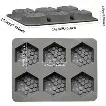 2 Packs Honeycomb Silicone Soap Molds 6 Cavity Hexagon Bee Silicone Molds For Homemade Soaps Cakes Jellies S Desserts Tray