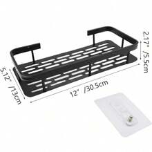 2pcs Bathroom Shelf Wall Mounted Storage Racks, No Drilling Required, For Bathroom, Vanity, Kitchen Use