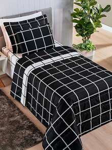 Bedspread 3 Pieces King\Queen\Double\Single Double Sided 200 Thread Count Percale Austin Quilted - màu đen - Xem 5