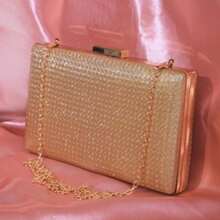 Luxurious Clutch Bag With Rhinestones - For Weddings, Parties And Special Events - 金色 - 查看 1