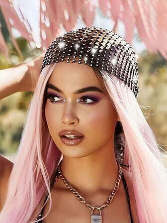 1 stuk. Hoofdband met visnetmotief en strass steentjes. Glinsterende mesh haarband. Elastische hoofdtooi. Elegante bruidsaccessoire. Unieke hoofddecoratie. Geschikt voor dagelijks gebruik, feesten, bruiloften en evenementen.