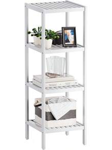 Mensola da bagno, organizer in bambù a 4 ripiani, mensola multifunzionale per soggiorno, camera da letto e cucina (naturale)