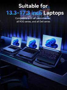 Llano V22 Laptop Cooler USB Charging With RGB Light For 13.3-17.3 Inch Gaming Laptop Laptops 7-Height Adjustable Laptop Cooling Stand Rapid Cooling