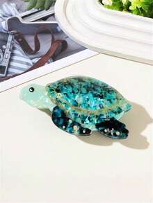 1 件/2 件/4 件女士甜美可爱仿真海龟发夹，海滩度假发爪，日常装扮，发型装饰，优雅可爱的波西米亚风配饰，爪夹