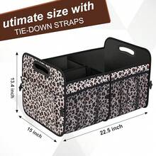 Car Trunk Organizer, Trunk Storage Organizer With 72L Large Capacity Waterproof Collapsible And 11 Pockets, Trunk Organizer For Suv//Sedan, Large Size, Black-Lzy - Leopard Print - View 2