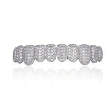 2 件/套立方氧化锆牙齿格栅朋克牙齿配件 - 上 10 颗牙齿和下 10 颗牙齿套装,适合说唱歌手和角色扮演者,女士牙齿格栅 - 优质朋克牙帽,瞬间改变你的笑容 - 彩色 - 查看 14