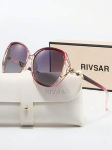 RIVSAR Óculos de Sol Vintage Fashion Polarizados para Mulheres Plus Size com Cabeça de Raposa, Elegante para Uso Externo, Casual, Festa, Viagem, Proteção Solar em Feriados, Presente de Marca Premium para Feriados, Dia dos Namorados, Natal, Halloween
