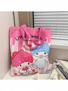 SANRIO Bolso de lona con diseño de  de , de gran capacidad, bolso de hombro para estudiantes, bolso de mano con diseño de dibujos animados para niñas, durable y a la moda, adecuado para picnics al aire libre, reuniones, viajes, compras, bolsa para lonchera para estudiantes y profesoras femeninas - Multicolor - Ver 11