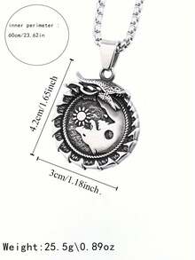 Vintage Stainless Steel Eagle Pendant Necklace With Chain, Personalized Fashion Feather Eagle Necklace For Men, Party Jewelry, Holiday Gift