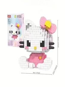 Sanrio 1pc Sanrio Character Brick Model Kit - Collection Tabletop Decoration Figurines - Educational Puzzle Creative Gifts For Birthdays, Christmas, Best For Christmas