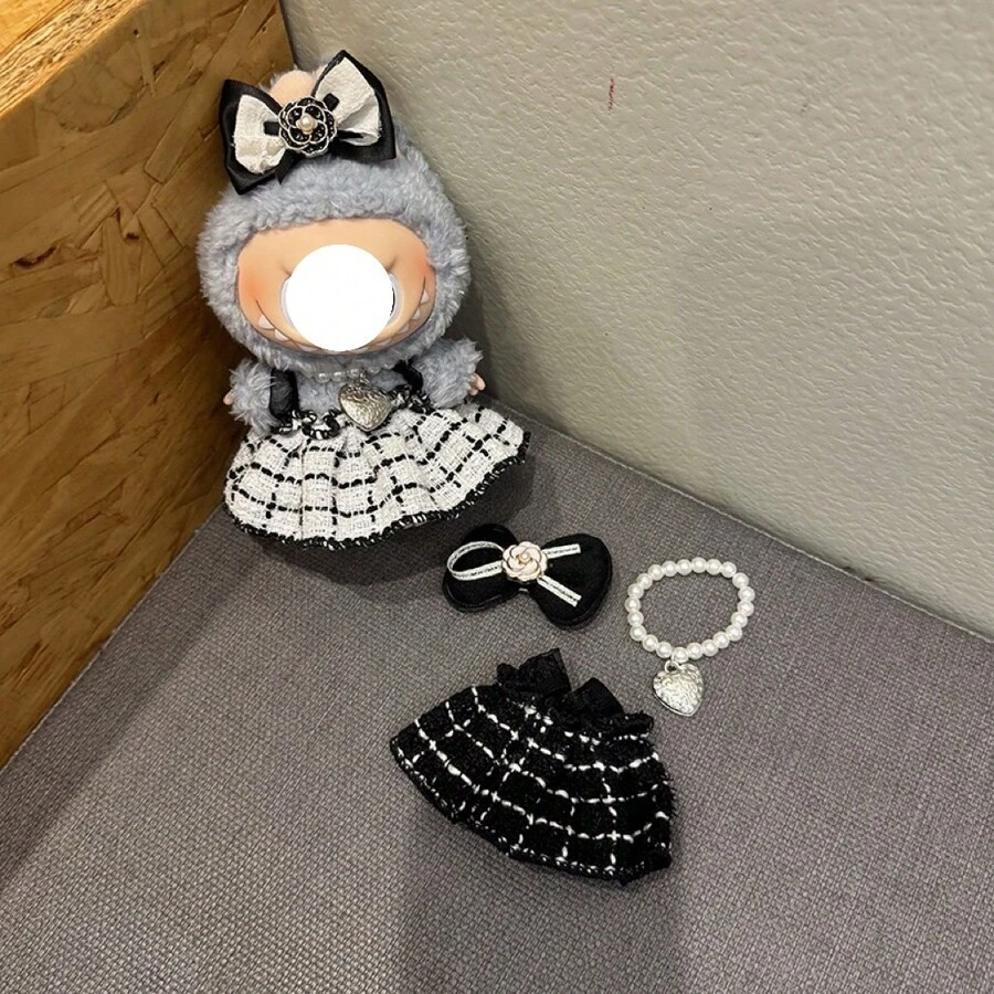 17cm派对礼服、1代&2代Labobo树脂人偶服装、17cm马卡龙LBB盲盒娃娃衣服、山茶花&珍珠娃娃连衣裙套装 - 彩色 - 查看 1