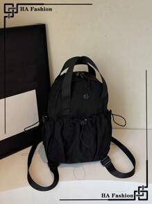1pc Mini Light-Weight Multi-Pocket Backpack Shoulder Bag, Multifunctional And Fashion, Suitable For Women, Casual Hand Carry Bag For Back To School