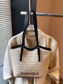 peach tree Women Tote Bag, Small Square Handbag, Woven Handbag, Woven Tote Bag, Multifunction, Small Size, Retro Style, Women Travel Bag, Suitable For University, School, Travel, Vacation, Lightweight, Large Capacity, Autumn, Christmas, Thanksgiving, Fashion, Casual, Travel, Gift For Friends, Valentine's Day, Peach Tree Brand