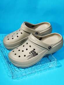 男士时尚百搭舒适透气镂空拖鞋，一脚蹬休闲沙滩人字拖 - 印花款 - 查看 8